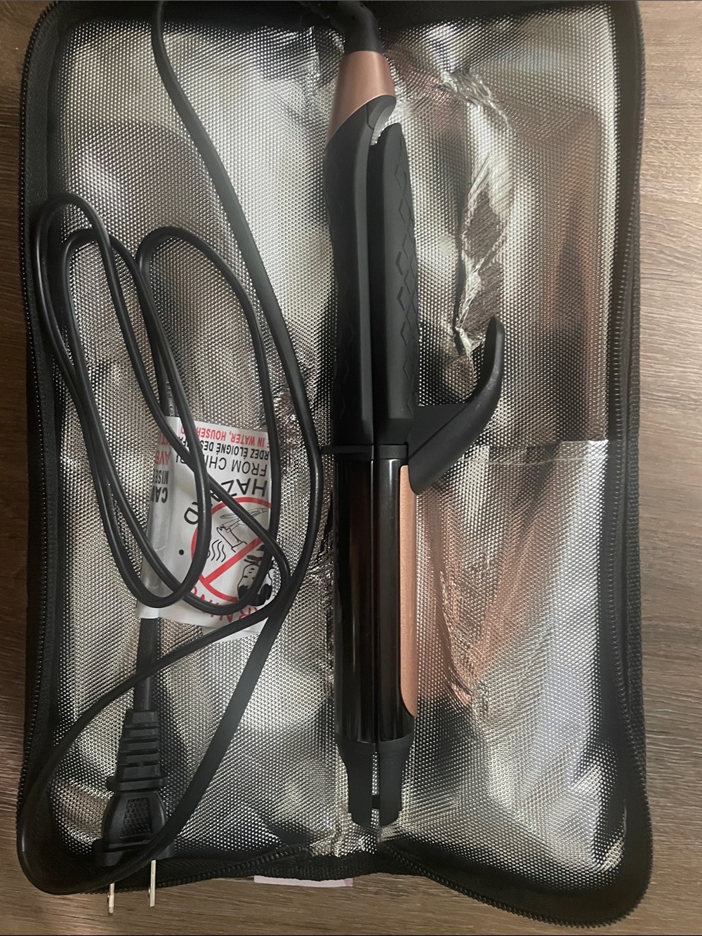 Black and Rose Gold 1" Curling Iron
